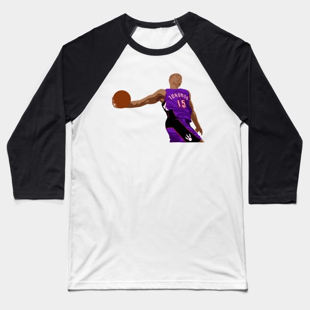 Vince Carter Dunk in Retro Raptors Jersey Baseball T-Shirt by ActualFactual